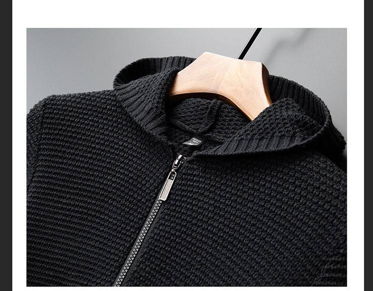 Herren-Strickcardigan mit Kapuze – Trendiger, lässiger Pullover mit offener Vorderseite für Herbst und Winter_voghion.com