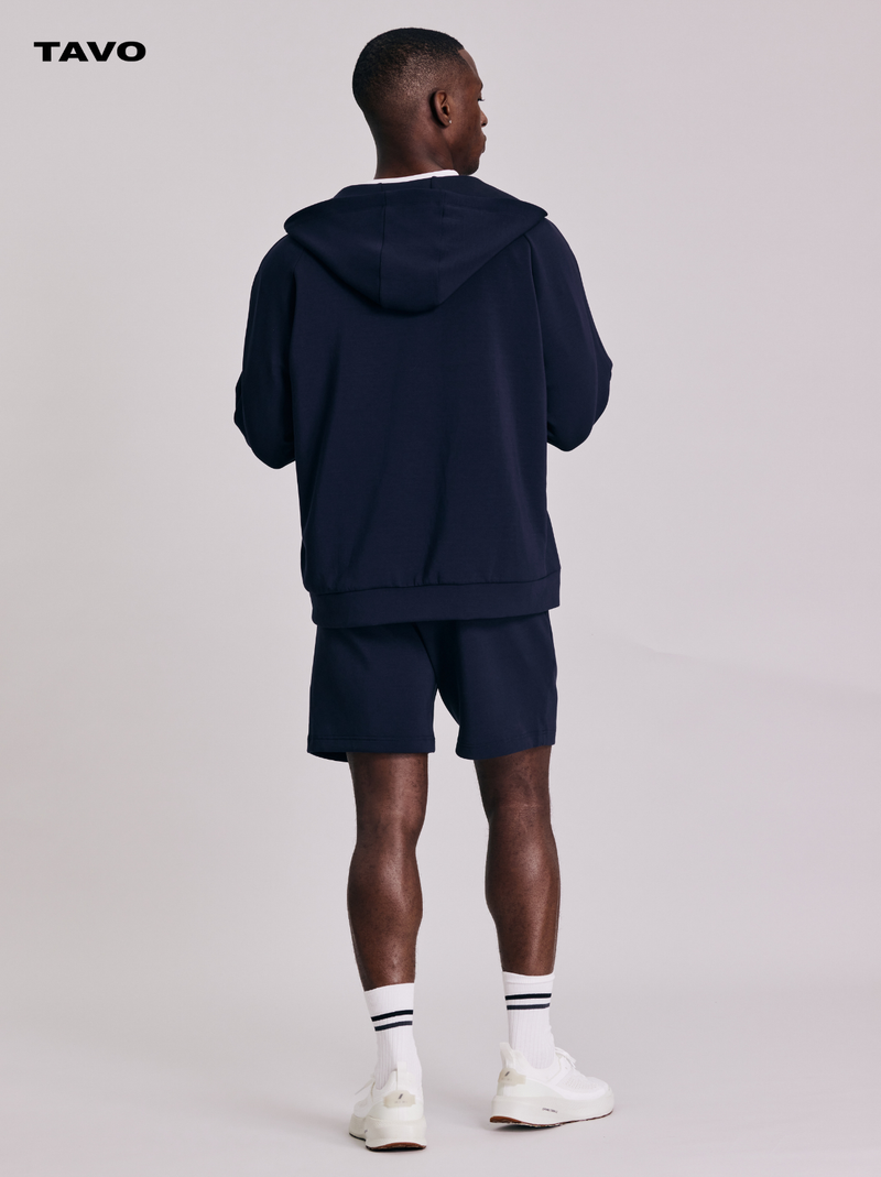 Felpa con cappuccio e zip intera CozyLine Cloud da uomo TAVO, tessuto Ice-Skin Pudding per una sensazione di morbidezza e freschezza simile a una nuvola, vestibilità comoda_voghion.com