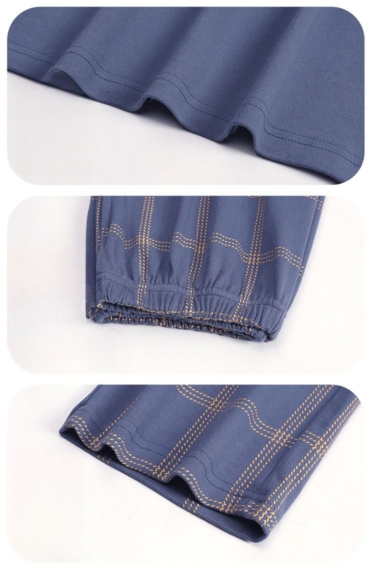 Pajamas Men In Autumn, Cotton Pullover, Long Sleeved, Loose Fit, Plus Size, Men's Home Suit For Autumn_voghion.com