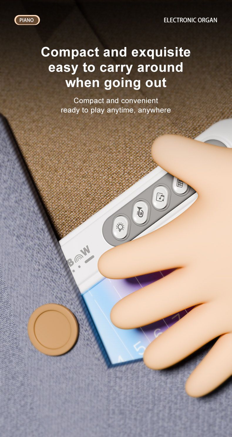 Ultimo giocattolo musicale tascabile portatile con tastiera elettronica con sensore tattile, luce arcobaleno, strumenti musicali innovativi per bambini_voghion.com
