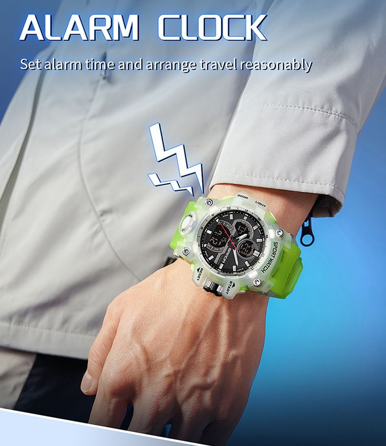 Men's Digital Analog Sport Watch With Multifunction, Waterproof, And LED Backlight For Outdoor Activities Sports Waterproof Men's Electronic Watch_voghion.com