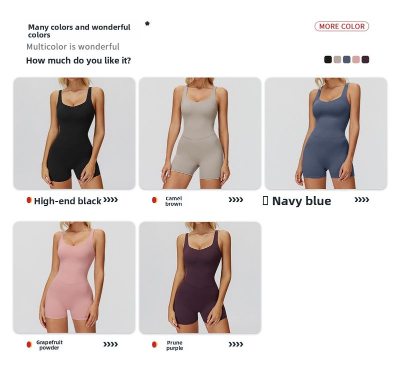 Zechuang, costume intero sportivo da yoga, fitness e corsa, con schiena incrociata e spazzolata, 9506_voghion.com