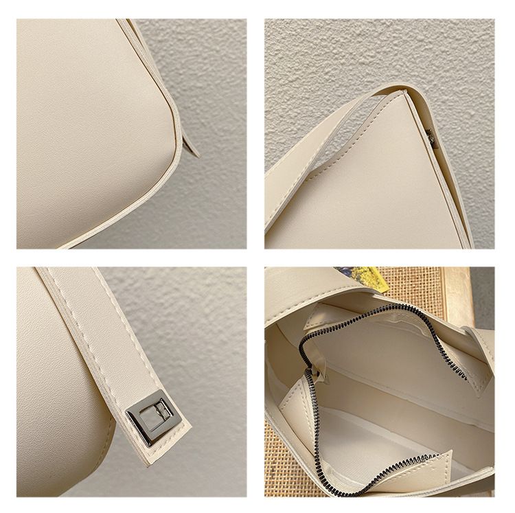 Retro Saddle Bag for Women 2024 New French Fashion Single Shoulder Underarm Bag Solid Color Versatile Crossbody Bag_voghion.com