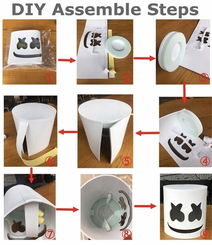 LED Marshmallow Cos Mask For Dance DJ Party Decoration Show Props Masquerade Birthday Party Mask With Gloves Cool Dexoration_voghion.com