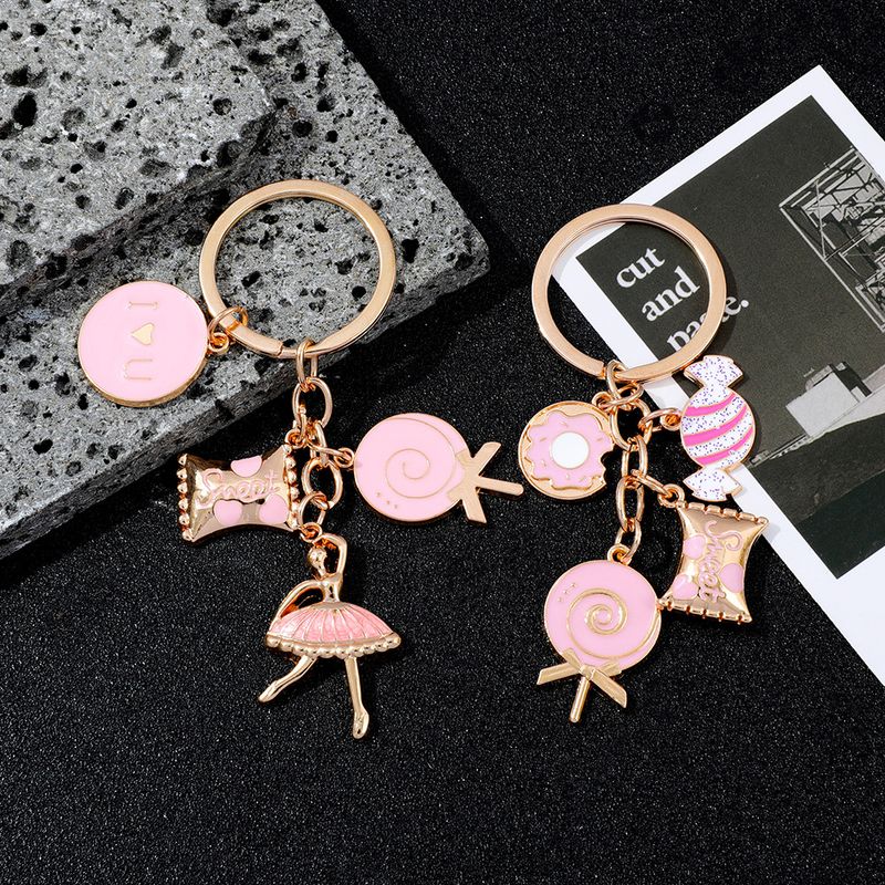 Heißer Verkauf Charming Rosa Ballerina Keychain Nette Metall Auto & Tasche Anhänger Geschenk_voghion.com