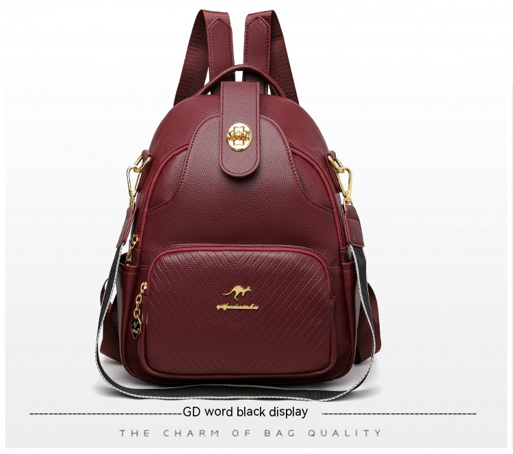 2024 New Soft Leather Backpack For Women's Fashion Leisure Large Capacity Multi Functional Backpack Versatile Outgoing Backpack_voghion.com