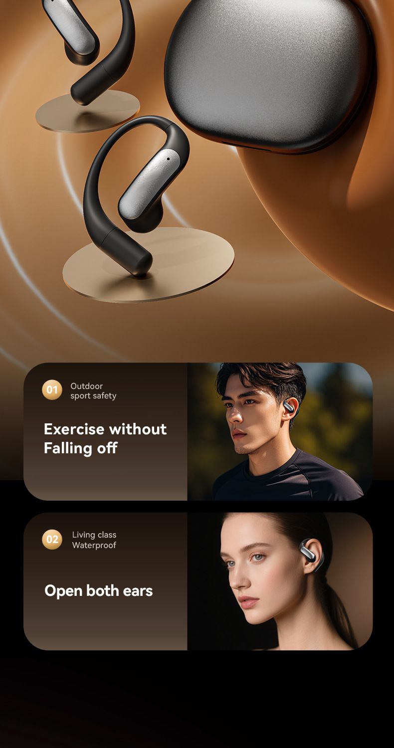 AI Intelligent Translation Bluetooth Headset Wireless OWS Ear-hanging 144 Languages Intertranslation Not In The Ear Open_voghion.com