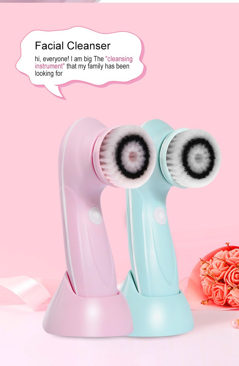 3-in-1 Electric Facial Cleanser Rotating Massage Face Brush Blackhead Pore Cleaner Deep Cleansing_voghion.com