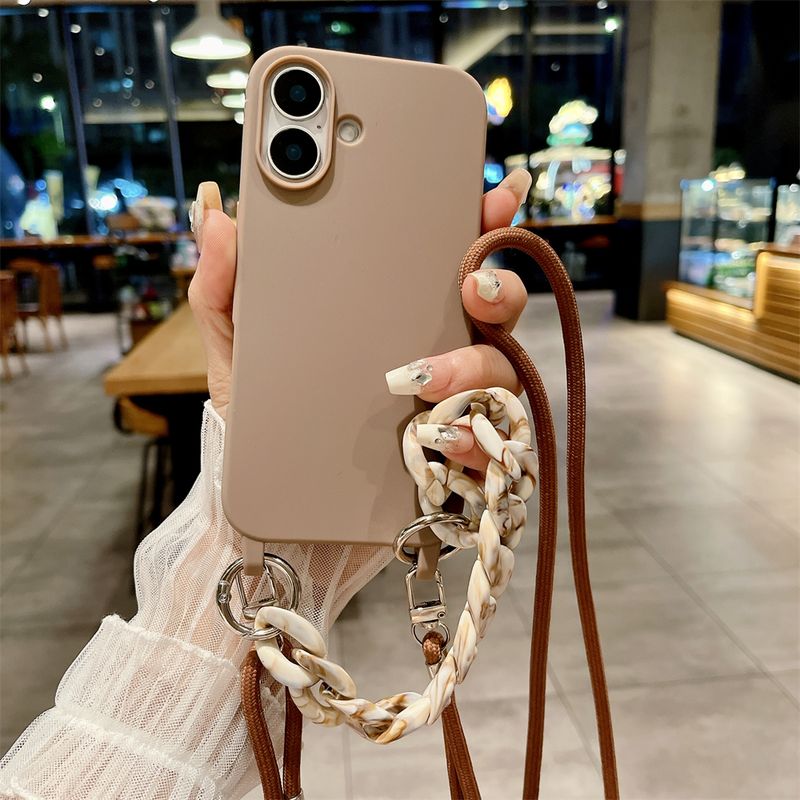 Luxury Lanyard Rope Strap Crossbody Case For IPhone 16 14 12 11 13 15 Pro Mini X XS XR Max Plus Acrylic Chain Silicone Cover_voghion.com