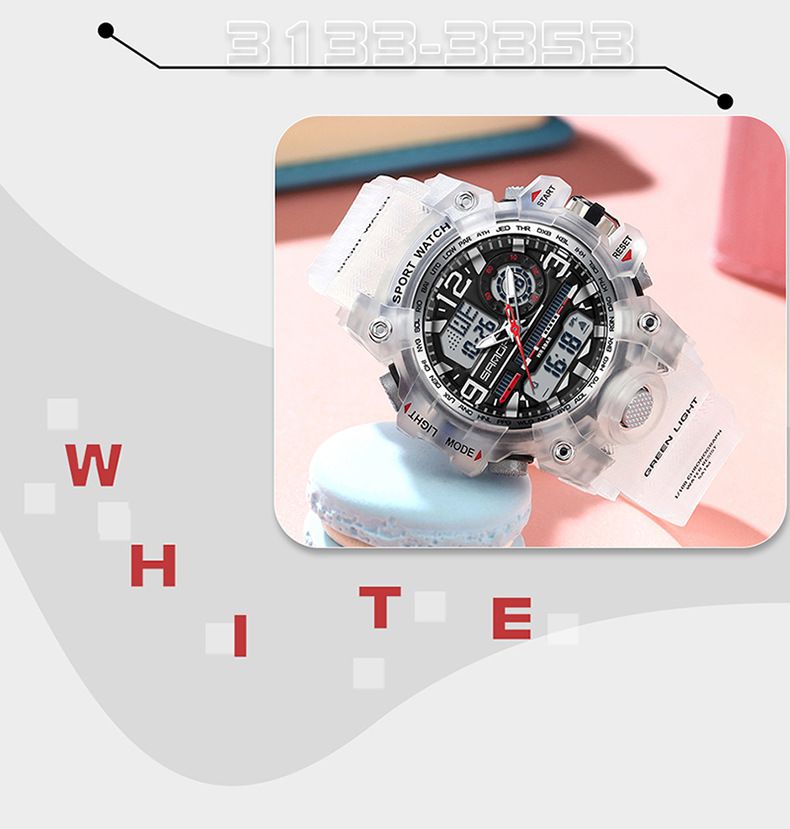 Stylish Unisex Digital Sports Watch With Dual Time, Alarm, Waterproof & LED Backlight - Perfect For Daily Wear, Workouts & Outdoor Adventures_voghion.com