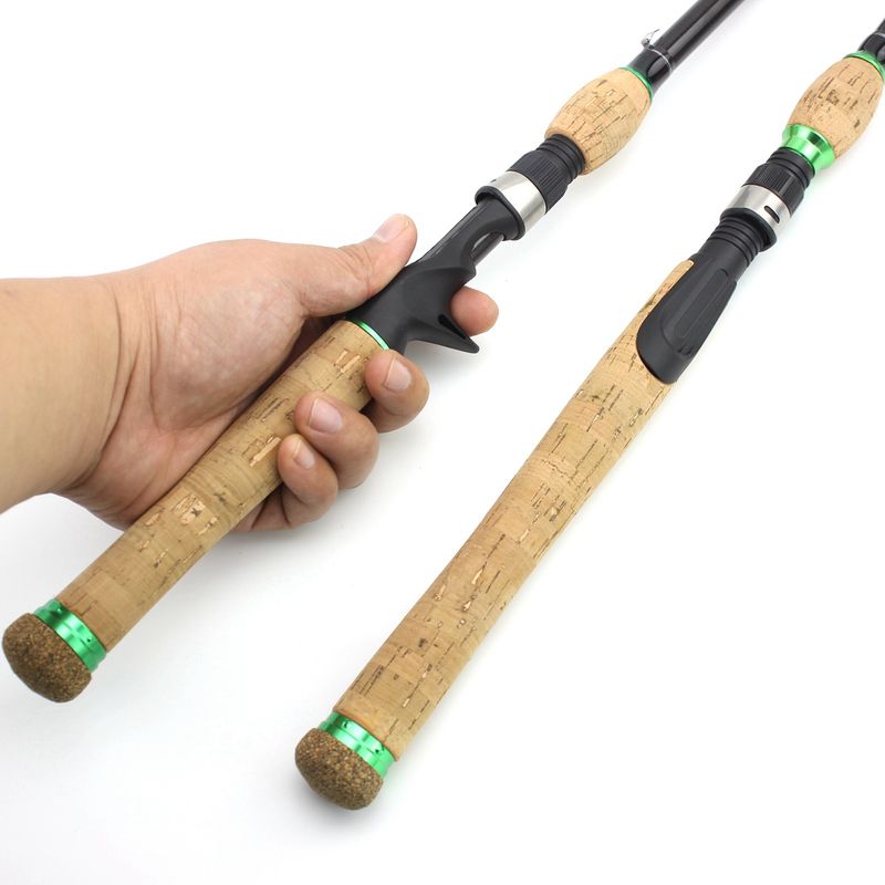 Canne à pêche rétractable en carbone avec manche en liège allongé, très résistante, idéale pour la pêche au bar noir en Europe et aux États-Unis_voghion.com
