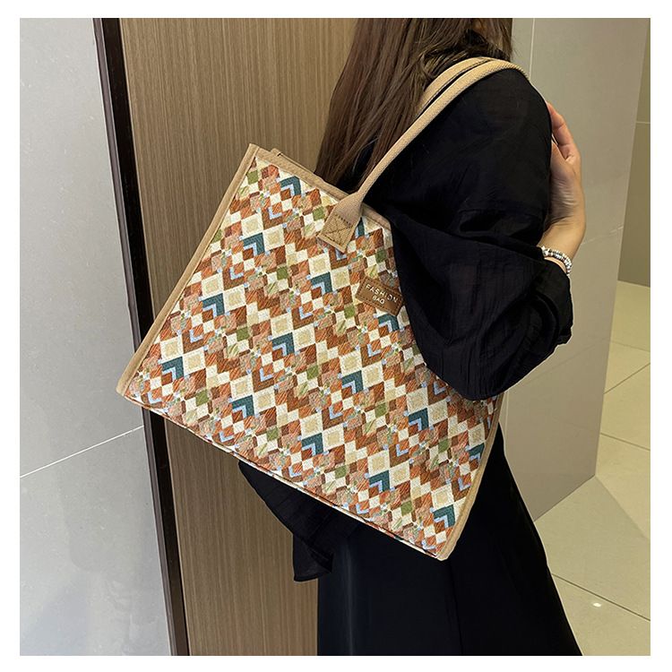 Borse da donna Borsa tote alla moda e versatile per le donne, nuova borsa a mano in tela elegante e di grande capacità, borsa per studenti, borsa per pendolari_voghion.com