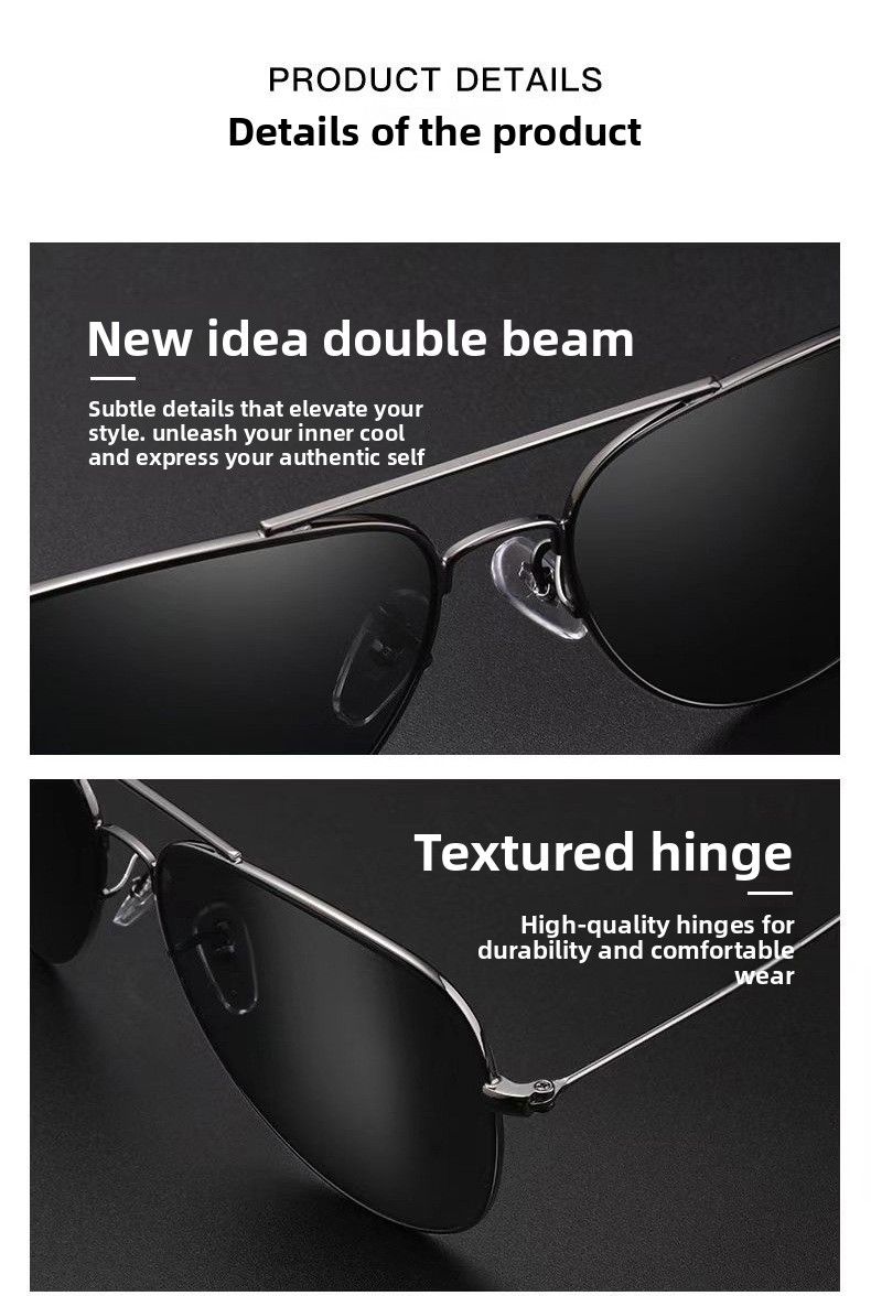 Occhiali da sole da aviatore in metallo con doppio ponte, montatura grande, protezione UV, per uomo e donna_voghion.com