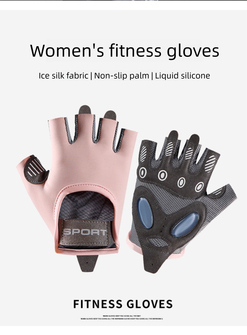 Meias de ginástica femininas com meio dedo, antiderrapantes, resistentes ao desgaste, acolchoadas, com absorção de impacto, em tecido Ice Silk, respiráveis, ideais para ioga._voghion.com