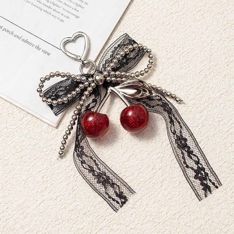 High-end Decorative Red New Keychain Cherry Backpack Charms Bag Accessories Pink_voghion.com