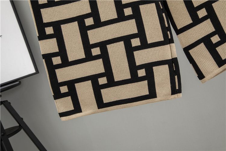 K New High-end Style Women's Cardigan Sweater Set, Fashionable Jacquard Three-piece Suit._voghion.com