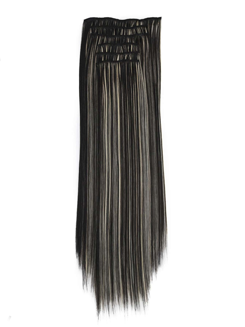 Extension per capelli Parrucca femminile sintetica multicolore con 16 clip per capelli lisci_voghion.com