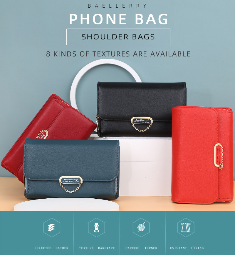baellerry new women's wallet version large-capacity zipper mobile phone bag fashion all-match diagonal bag wholesale_voghion.com