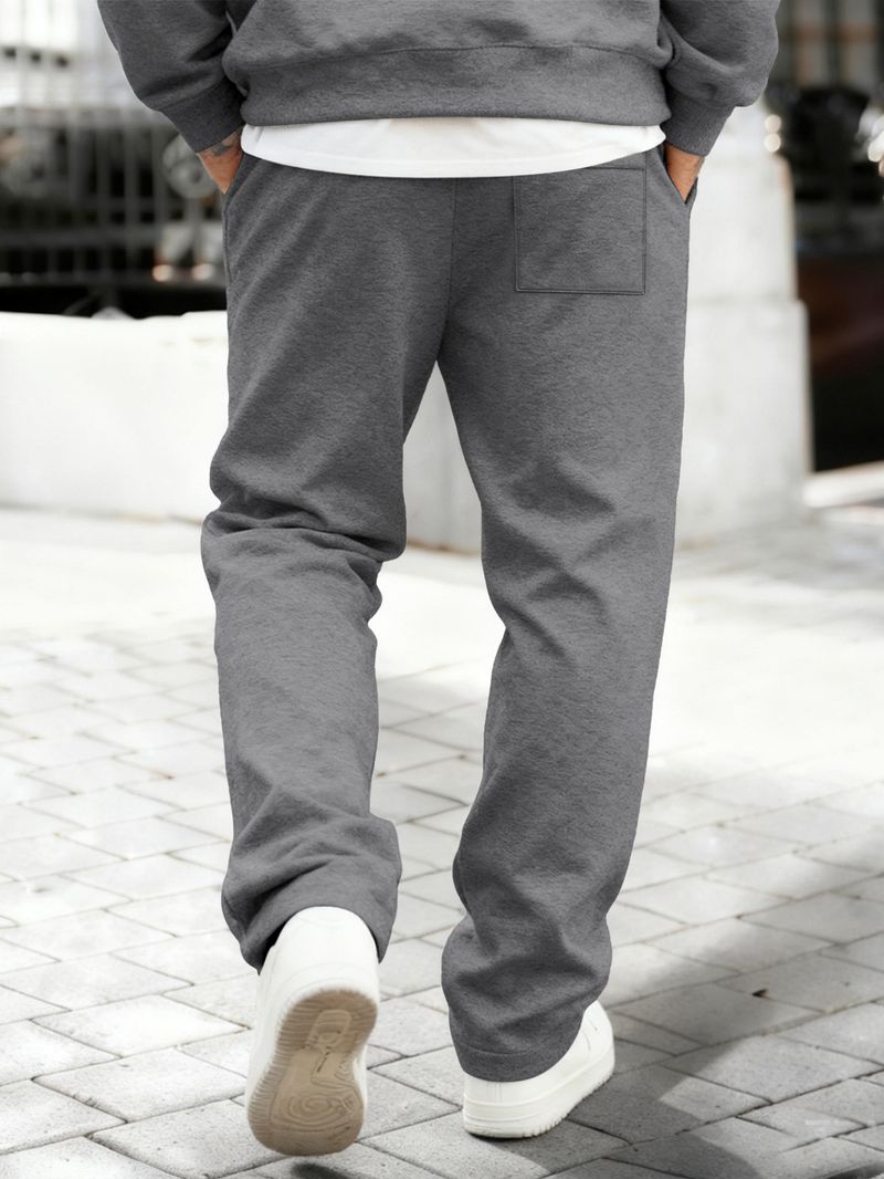 Herren-Jogginghose mit Fleecefutter – Dicke Winter-Jogginghose mit Stretch (Hellgrau, Dunkelgrau, Schwarz) – Bequeme Passform, mittelhoher Bund, S–XXL_voghion.com