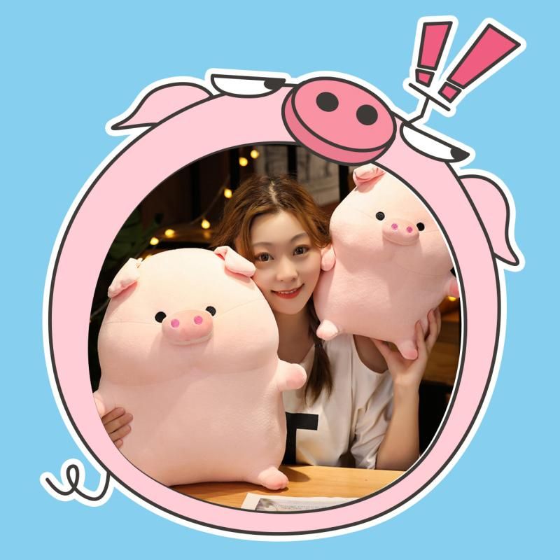 Peluche Lulu, peluche corto a forma di maialino giocattolo, per bambine_voghion.com