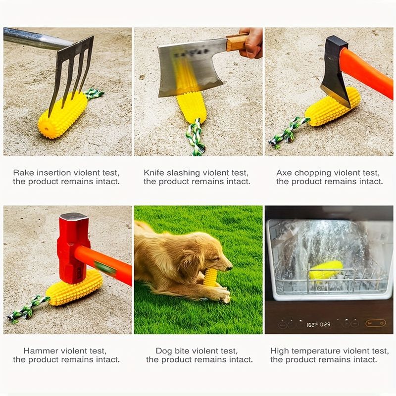 Dog Chew Toys, Puppy Toothbrush Clean Teeth Interactive Corn Toys, Dog Toys Aggressive Chewers Meduium Large Breed_voghion.com