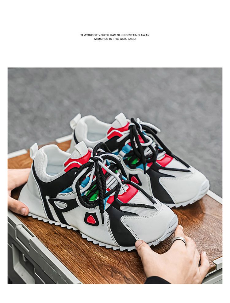 Chain Casual Sports Dad Thick Sole Elevated Men's And Women's Shoes_voghion.com