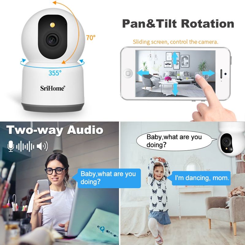 SH038 5MP QHD 5G WiFi IP Camera, Support Night Color & Motion Detection & Two Way Talk & Human Detection & TF Card, EU Plug_voghion.com