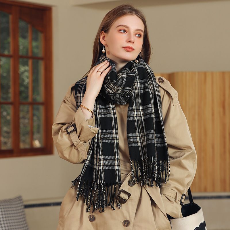 Liniendruck Kaschmir Damen 2024 Herbst und Winter Neuer Schal_voghion.com