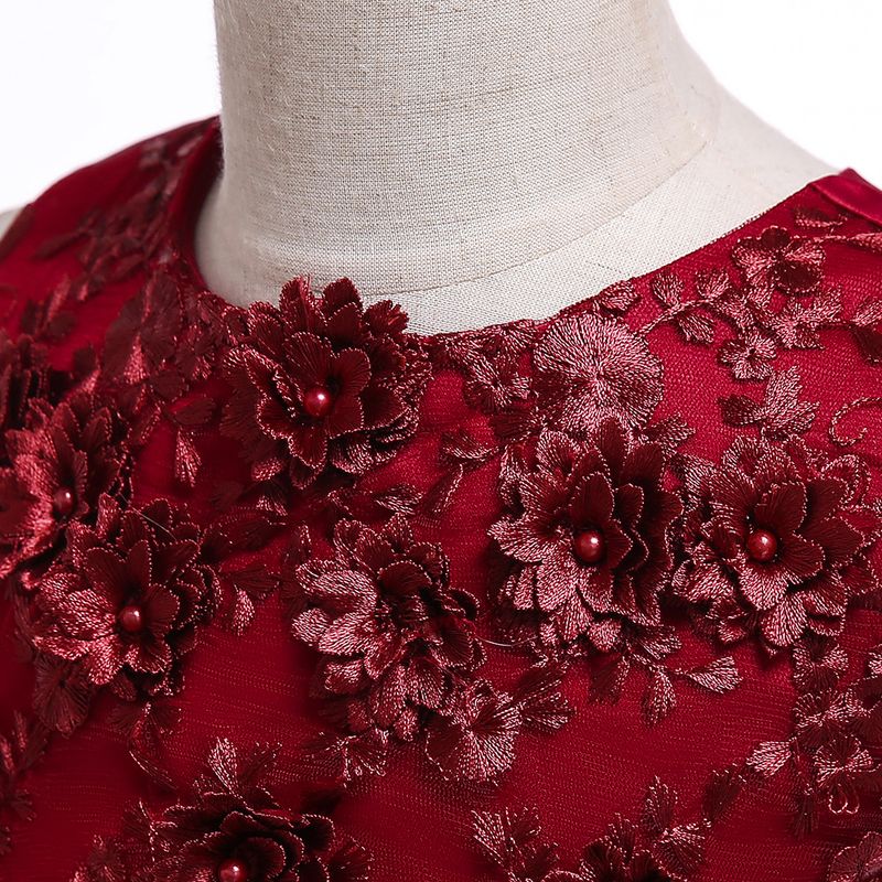 Baby clothes Children's dress three-dimensional flower flower child wedding dress girl dress Peng Peng princess children's dress_voghion.com