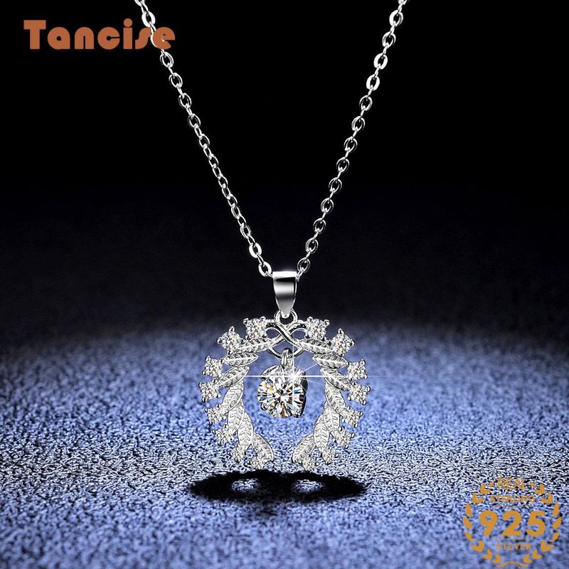 Tancise Luxury persoonallisuus hopea Moissanite riipus kaulakoru naisten klassinen vuorovesi osapuolen lahja_voghion.com