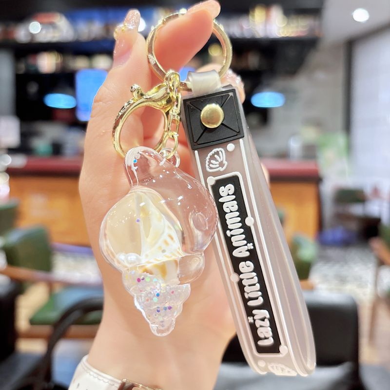 Unique Cute Fantasy Ocean Flow Sand Snail Keychain Creative Acrylic Couple Bag Hanging Decoration Best Friend Decoration_voghion.com