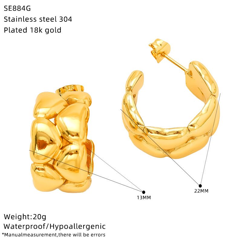 Unisex Jewelry Fashion Fashion Cold Style High Grade Irregular Design Cool And Versatile Titanium Steel Earrings_voghion.com