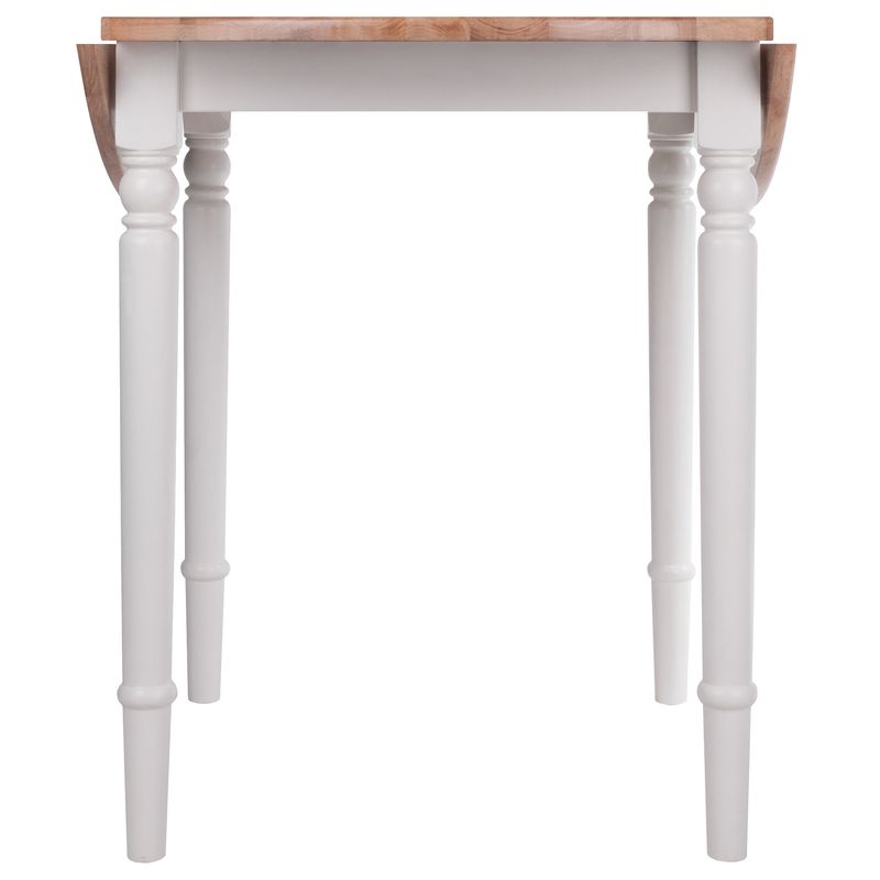Sorella Round Drop Leaf Table; Natural and White_voghion.com