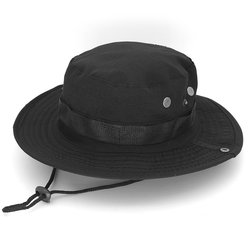 Boonie Bucket Cap Cotton Fishing Hunting Net Summer Soldier Sun Edge_voghion.com