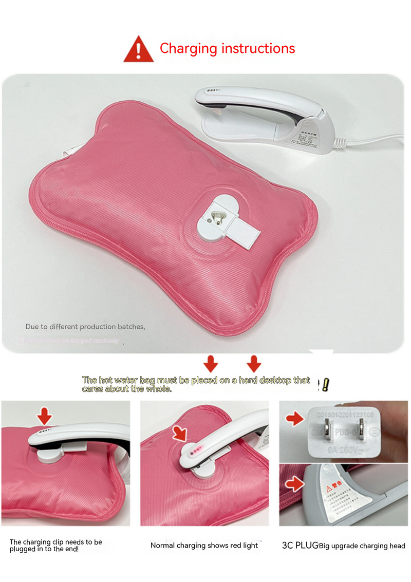 Cute plush hand hot rechargeable explosion-proof water bag, bedding, 2023 new warm baby_voghion.com
