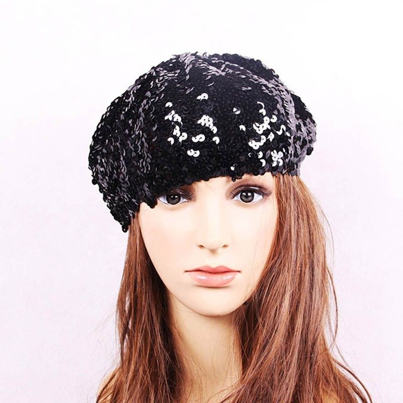 Vendita calda Donna Moda Paillettes Berretto Cappelli Signore Magico Colore Cambiante Palco Performance Cappello Ragazza Glitter Cappello_voghion.com
