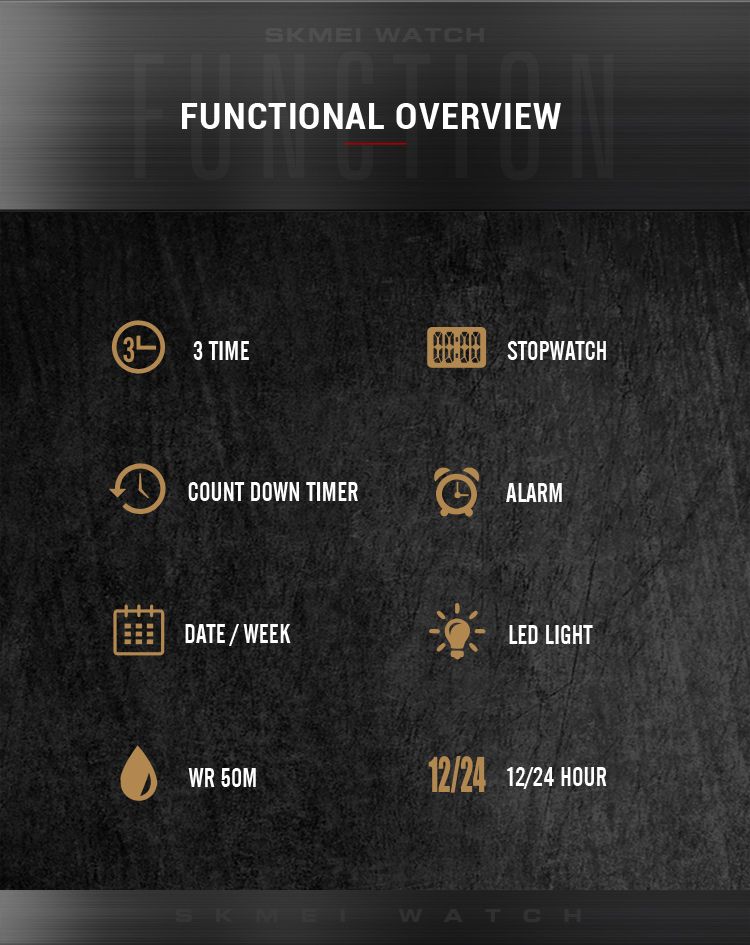 3Time Dual Display Digital LED Licht Elektronik Uhr Sport Quarz Uhren Für Männer Wasserdichte Armbanduhren_voghion.com
