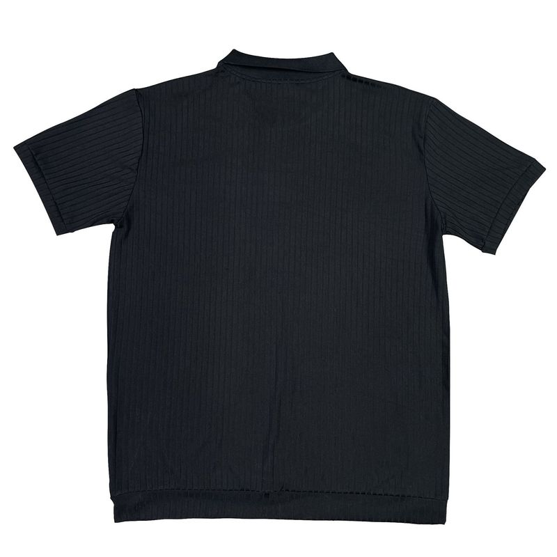 Polo Henley de punto a rayas con cuello vuelto para hombre, camiseta informal holgada, novedad de 2024_voghion.com