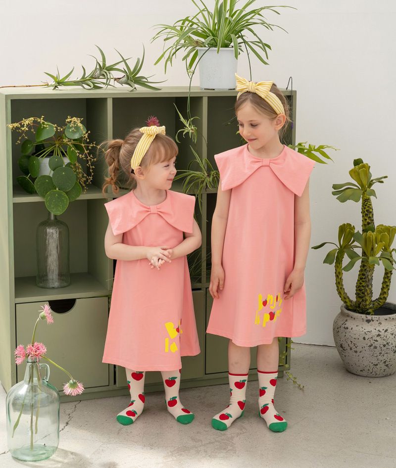 Vêtements pour enfants Été Nouvelle MLS Tendance Manches Courtes Mince Enfants Demi-Manches Filles Décontracté Dessin Animé Robe_voghion.com