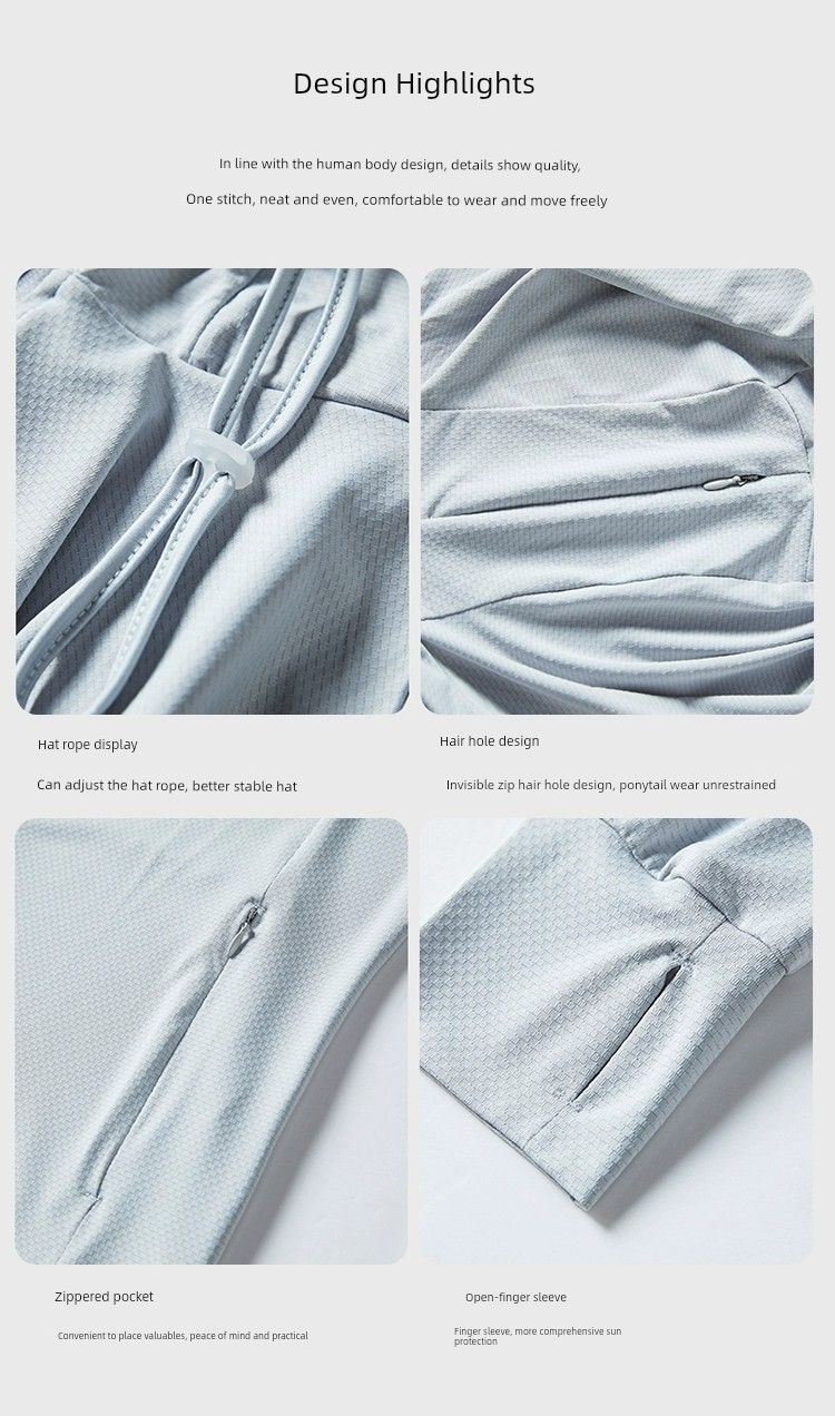 Ženska poletna zračna tanka jakna z zaščito pred soncem UPF50 +_voghion.com