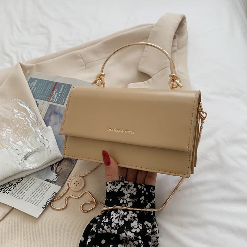 Borsa a tracolla con catena versatile, piccola, quadrata francese, da donna, estate 2025, nuova tendenza_voghion.com