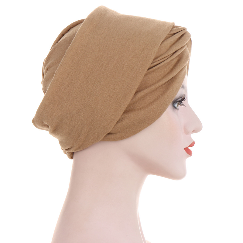 Forehead Cross Candy Color Base Variety Long Tail Indian Hat Turban Hat Chemotherapy Hood_voghion.com