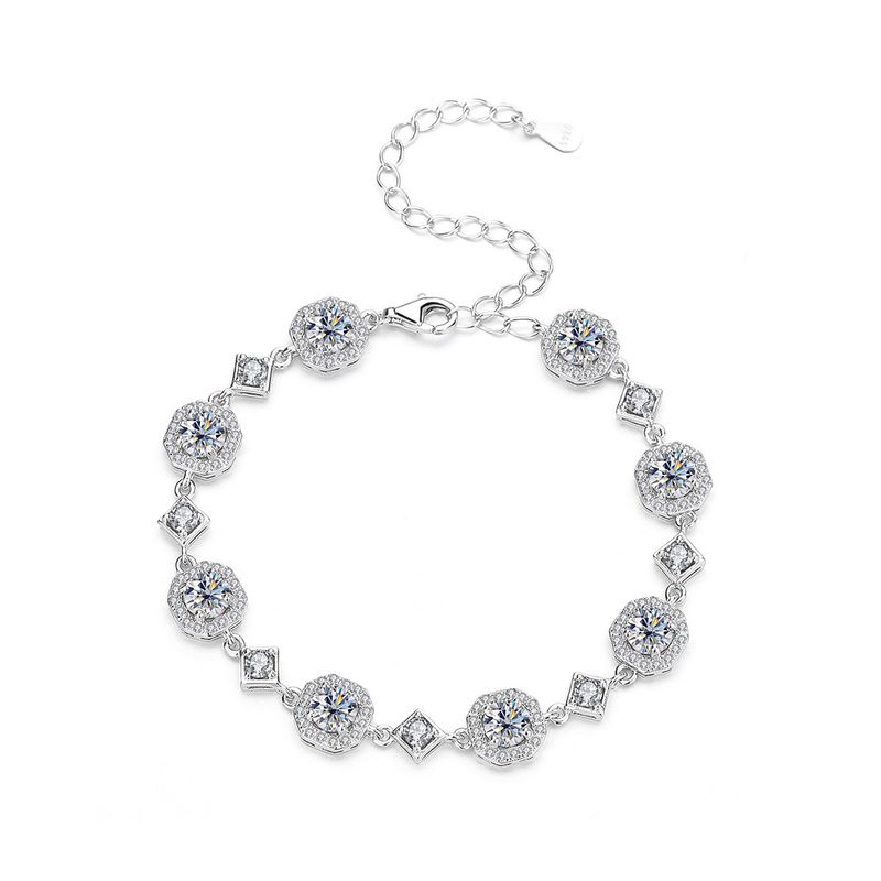 Bracciale da donna in argento puro con moissanite quadrata da 4 carati, leggero e di alta qualità, nuovo modello 2025_voghion.com