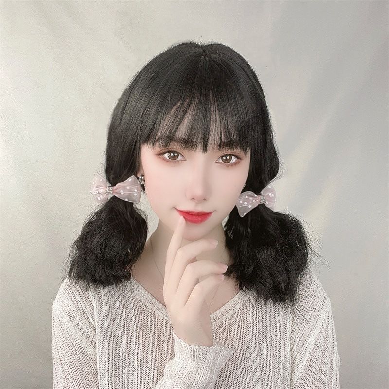 Dobre rzeczy trawa grzywka peruka żeńska długie włosy kukurydza gorące małe kręcone włosy chemiczne włókna nakrycie głowy peruka żeńska dostawca_voghion.com