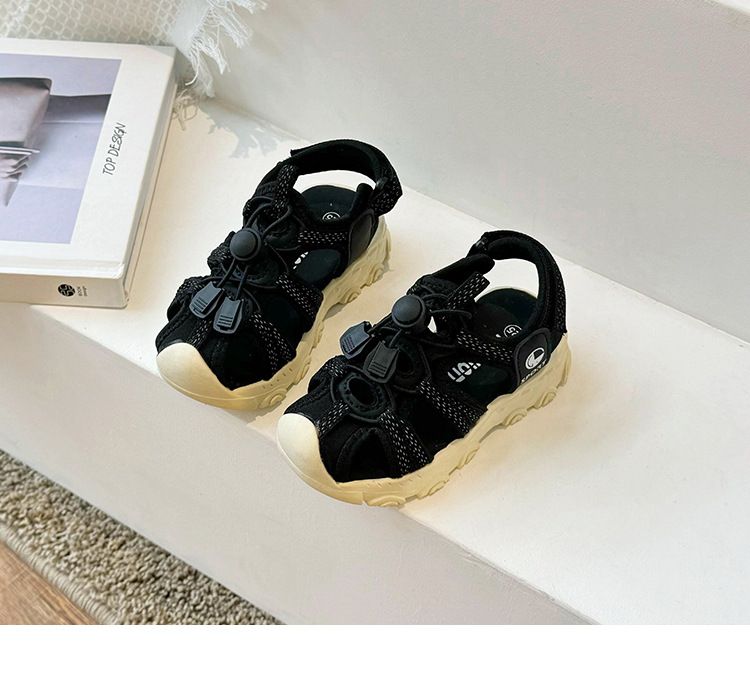 Kindersportsandalen 2024 Sommer Neue Jungen Mädchen Stirnband Hohl Baby Strandschuhe Weiche Sohle Flut_voghion.com