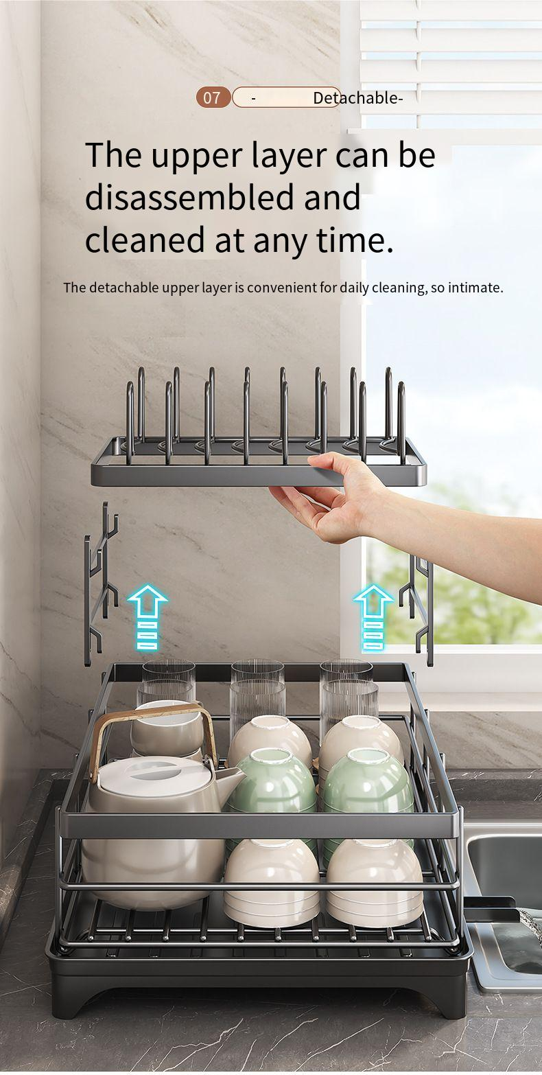 Küche Multifunktionale Schüssel Und Platte Abtropfen Gericht Lagerung Rack Arbeitsplatte Organizer Rotierenden_voghion.com