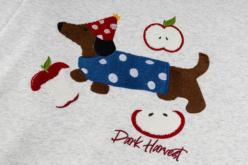 2025 New American Style Trendy Brand Puppy Towel Embroidered Hooded Sweatshirt Unisex Couple Versatile Jacket_voghion.com
