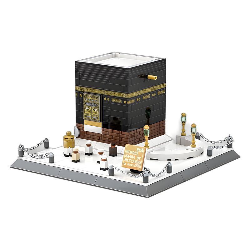 Modelis Pastatas Arabija Meka Didžioji mečetė Kaaba Pastatas Orientyras Statybiniai blokai Žaislai_voghion.com