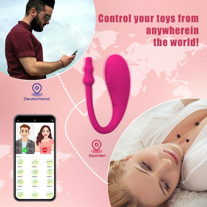 Vibromasseur gode féminin à télécommande silencieuse APP Egg_voghion.com