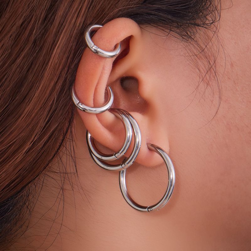 Square Sugar Splicing Geometric Ear Buckle Earrings Made Of Titanium Steel That Do Not Fade, Niche Personality And Temperament Ear Accessories_voghion.com